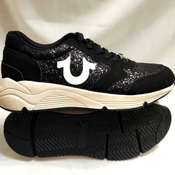 True Religion Esther Black White Sequins sneakers (W size 7.5)