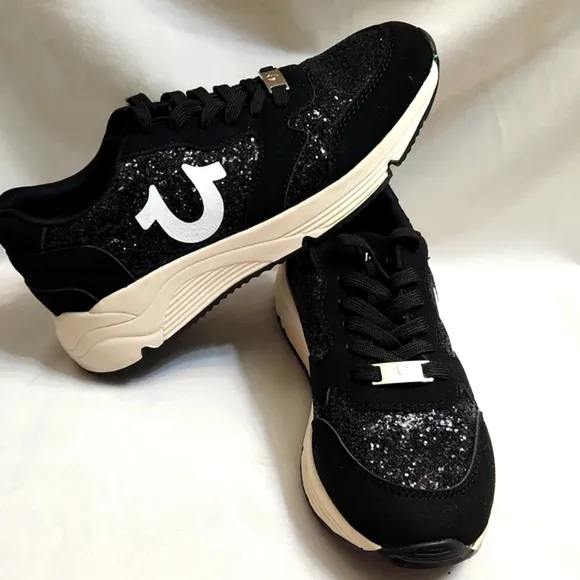 True Religion Esther Black White Sequins sneakers (W size 7.5)