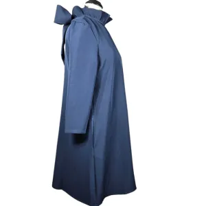 Tuckernuck Daphne Dress Womens XXSmall NEW Navy Ruffle Stand Collar Mini Modern