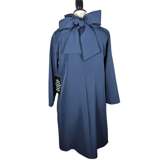 Tuckernuck Daphne Dress Womens XXSmall NEW Navy Ruffle Stand Collar Mini Modern