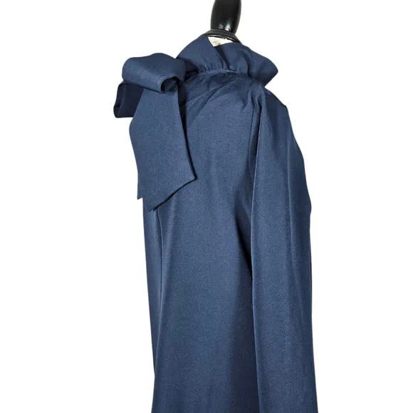 Tuckernuck Daphne Dress Womens XXSmall NEW Navy Ruffle Stand Collar Mini Modern
