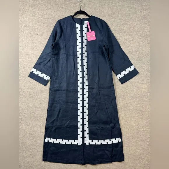 Tuckernuck Navy Blue and White long Dress Hartman dress Atlantic pacific