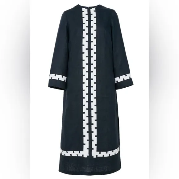 Tuckernuck Navy Blue and White long Dress Hartman dress Atlantic pacific