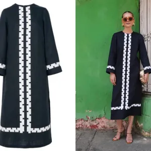 Tuckernuck Navy Blue and White long Dress Hartman dress Atlantic pacific