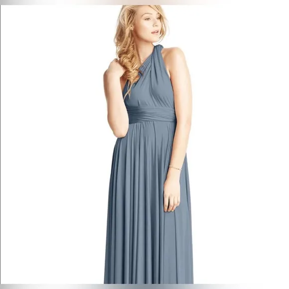 Twobirds Classic Ballgown in Dusty Blue
