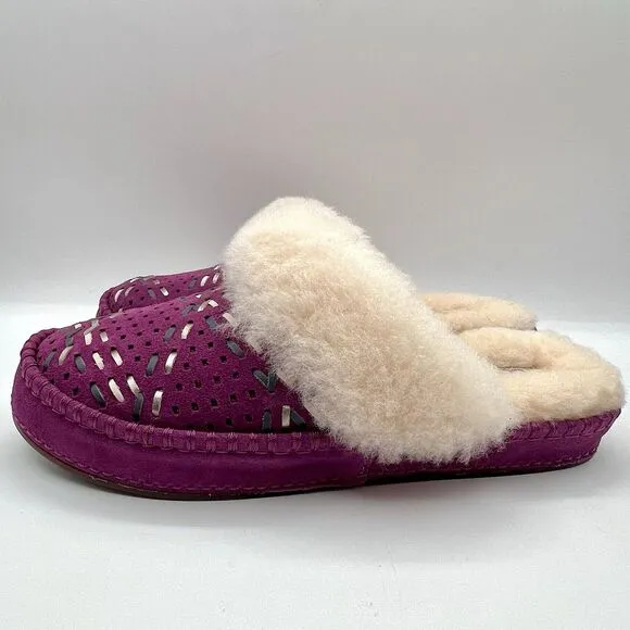 UGG Aira Tehuano Purple Passion Slippers  NWOT No Box Size 7