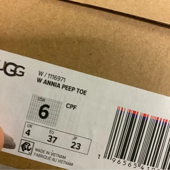 UGG | Annia Peep Toe Sheepskin Slide Slippers In Campfire Grey NEW