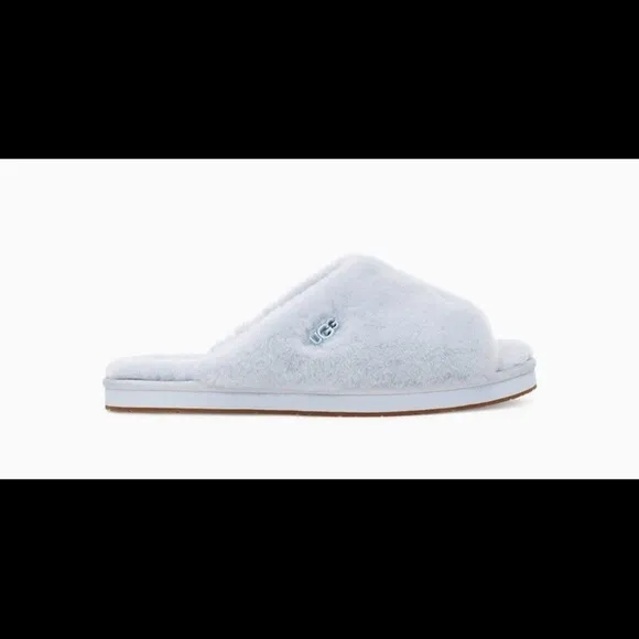 UGG | Annnia Peep Toe Plush Sheepskin Slippers In Sky Blue NEW