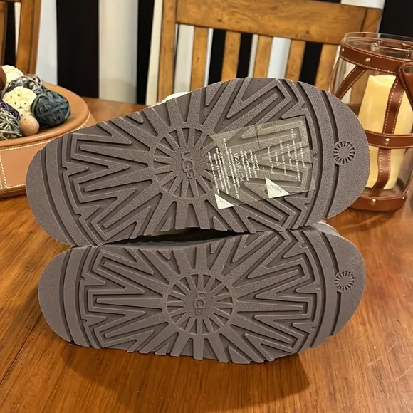 Ugg Australia Disco Slide stripe sandals shoes platform new grey Women’s size 7