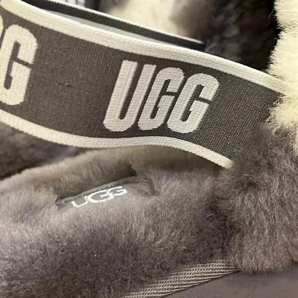 Ugg Australia Disco Slide stripe sandals shoes platform new grey Women’s size 7