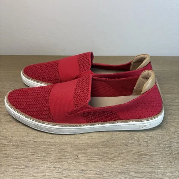 Ugg Australia Sneakers Women's 9.5 Sammy Knit Slip On Casual Comfort Red Shoe