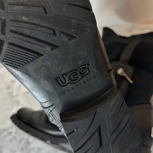 Ugg Bellevue Sheepskin Moto Boots 8