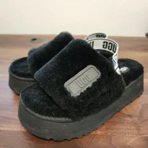 UGG Black Fluff Yeah Shearling Slippers