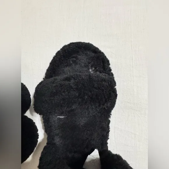 UGG Black Fluffy Yeah Slippers