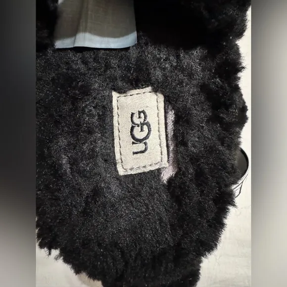 UGG Black Fluffy Yeah Slippers
