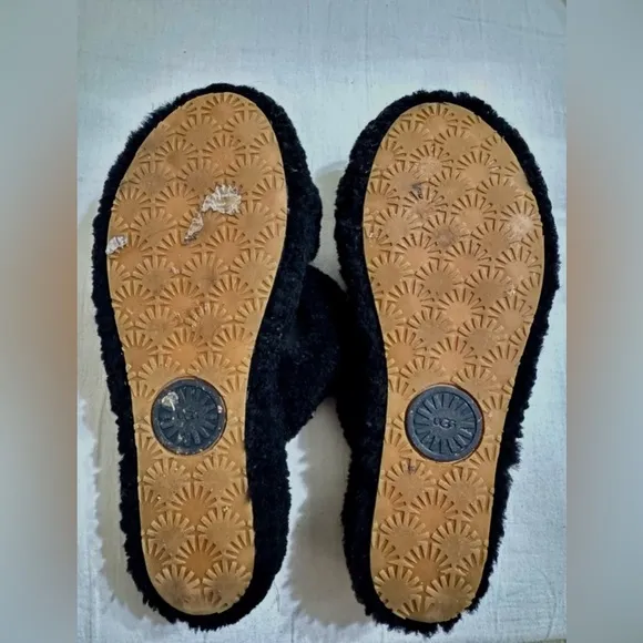 UGG Black Fluffy Yeah Slippers