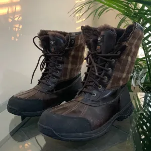UGG ‘Butte’ Tartan Heavy-Duty WATERPROOF EVENT Plaid and Leather Boots