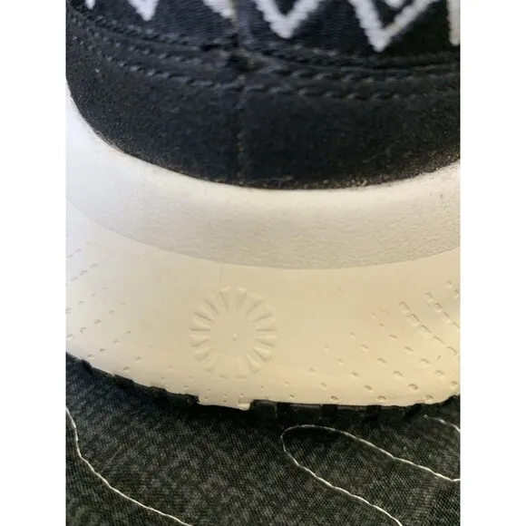 UGG CA78 TASMAN BLACK WHITE TEXTILE STRAPS SNEAKERS MEN'S SHOES SIZE US 10