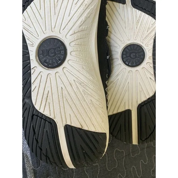UGG CA78 TASMAN BLACK WHITE TEXTILE STRAPS SNEAKERS MEN'S SHOES SIZE US 10