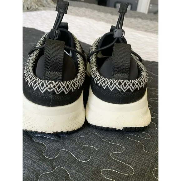 UGG CA78 TASMAN BLACK WHITE TEXTILE STRAPS SNEAKERS MEN'S SHOES SIZE US 10