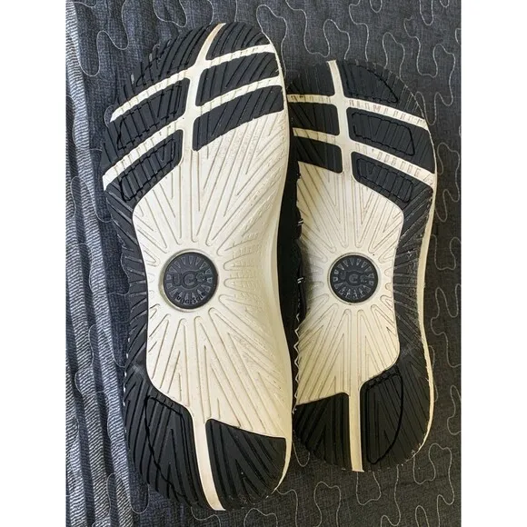 UGG CA78 TASMAN BLACK WHITE TEXTILE STRAPS SNEAKERS MEN'S SHOES SIZE US 10