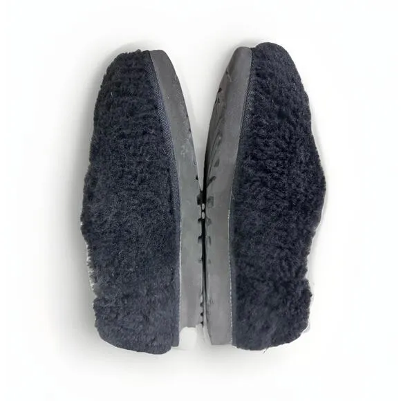 UGG Classic Cozy Booties Slippers Black Sheepskin Wool Fur Lined UGGs