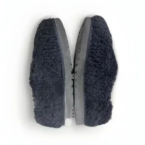 UGG Classic Cozy Booties Slippers Black Sheepskin Wool Fur Lined UGGs