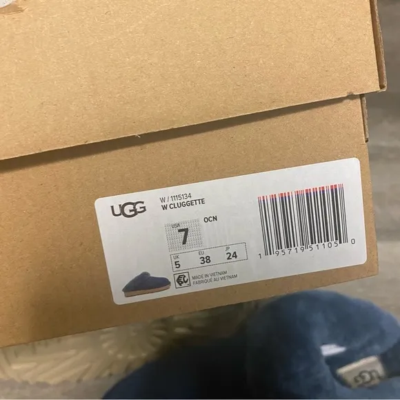 UGG | Cluggette Slippers In Navy Suede New In Box
