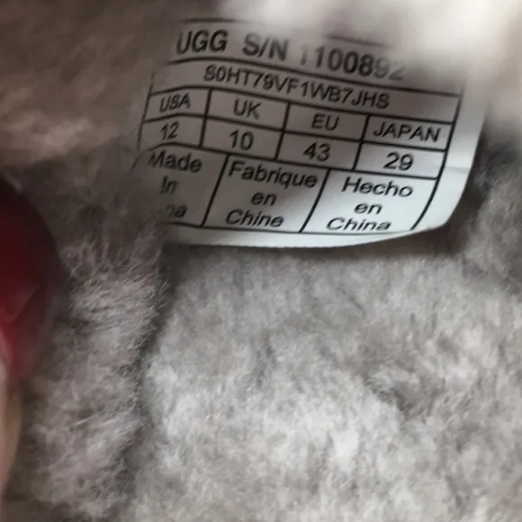 Ugg Cozette Oyster Gray Sherpa slippers slides Sz 12