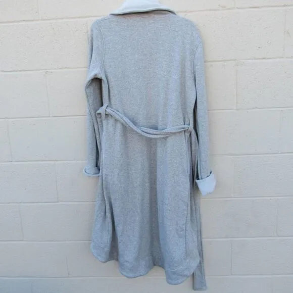 UGG DUFFIELD II FLEECE ROBE IN SEAL HEATHER SZ S