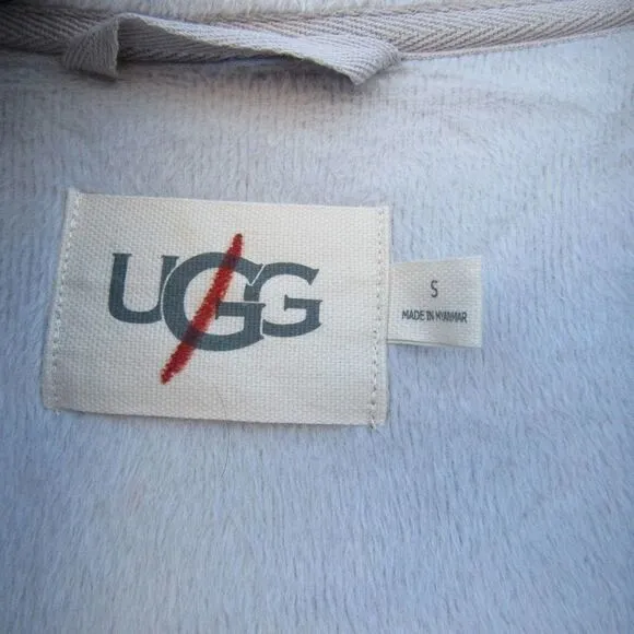 UGG DUFFIELD II FLEECE ROBE IN SEAL HEATHER SZ S