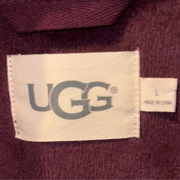 Ugg Duffield II Knit Fleece Lined Shawl Collar Robe Size Large Port Heather