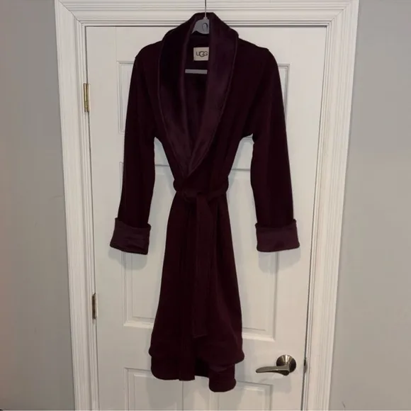 Ugg Duffield II Knit Fleece Lined Shawl Collar Robe Size Large Port Heather