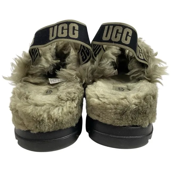 UGG Fluff Sugar Olive Green Slippers Shoes : Size 9 : NWOT $110 Retail