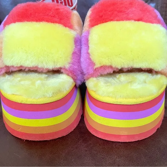 UGG Fluff Yeah Disco Checker Platform Slingback Sandals