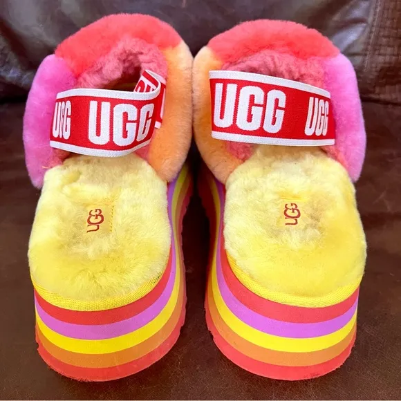 UGG Fluff Yeah Disco Checker Platform Slingback Sandals