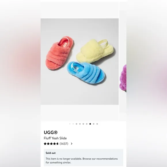 UGG “Fluff Yeah Slide” Fluffy Cream Slippers