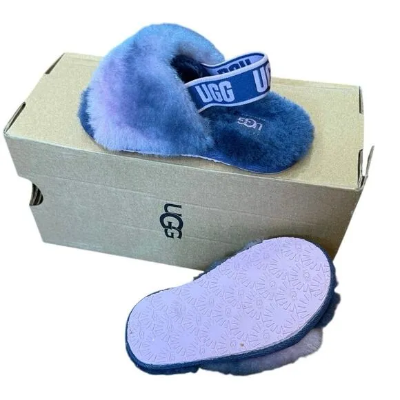 UGG Fluff Yeah Slide Gradient Ombre Purple Pink Sandal Slippers Toddler 7 Box