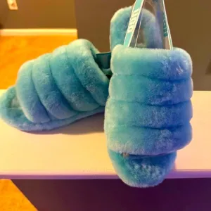 UGG Fluff Yeah Tiffany Blue Slippers RARE COLOR