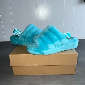 UGG Fluffy Blue Slippers
