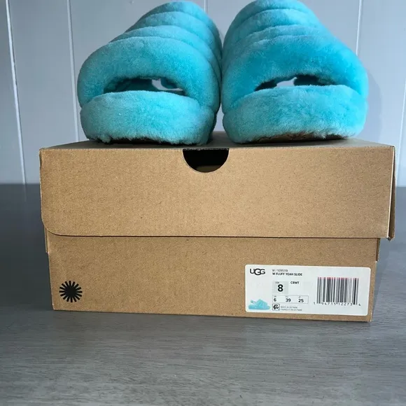 UGG Fluffy Blue Slippers