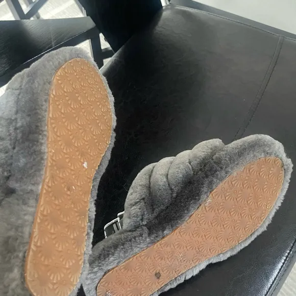 UGG Fluffy Gray fluff yeah Slide Slippers US 4 / 36