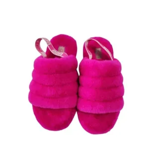 UGG Fluffy Pink Slippers size 4 US
