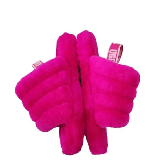UGG Fluffy Pink Slippers size 4 US