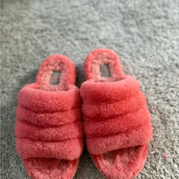 UGG Fluffy Pink Slippers