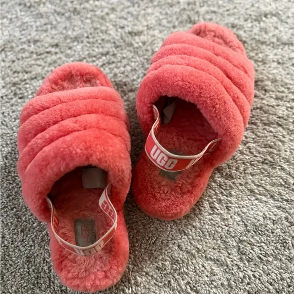 UGG Fluffy Pink Slippers