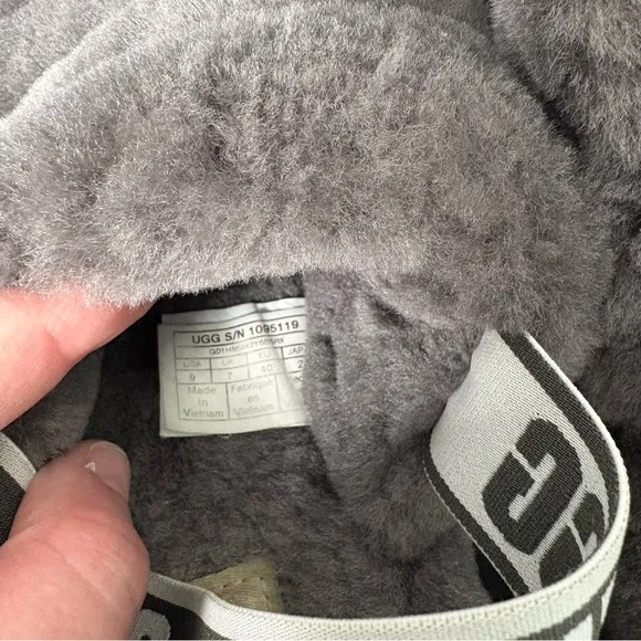 UGG Gray Fluff Slingback Slippers