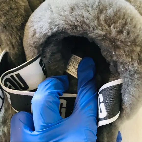 UGG Gray Fluffy Slippers