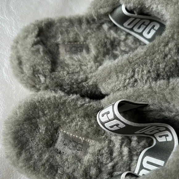 UGG Gray Quilted Slippers Plush Comfort