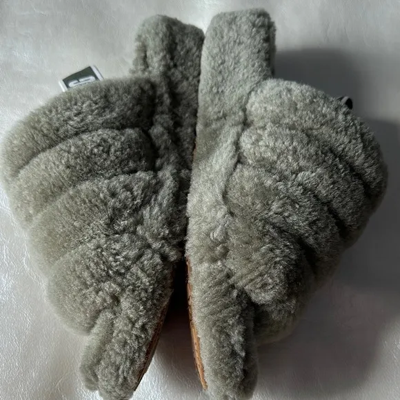 UGG Gray Quilted Slippers Plush Comfort